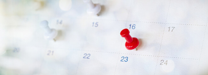 Close up of calendar , Planner and organizer to plan and reminder daily appointment, meeting...