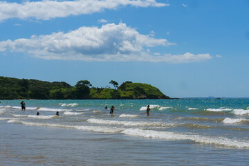Swimming on northland beach