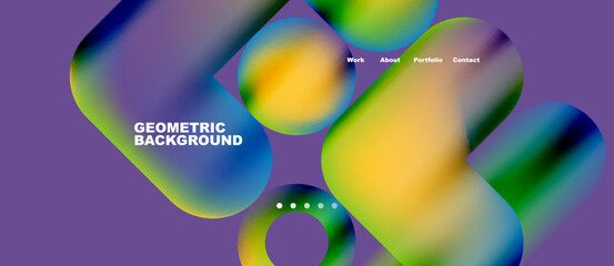 Abstract circles and round shapes landing page background. Vector Illustration For Wallpaper, Banner, Background, Card, Book Illustration, landing page. Pattern design concept