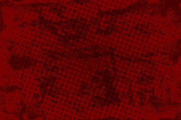 Red abstract grunge background with dotted, vector illustration