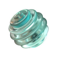 High resolution 3D render of Abstract shape 3D design with glass material, with transparent background