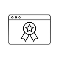 Trusted website icon marked with award medal