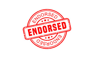 ENDORSED rubber stamp with grunge style on white background