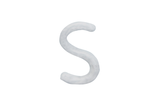 "S” Colour plasticine uppercase letters isolated on cutout PNG. English It is a universal language used all over the world. Children's alphabet for education and development of English.
