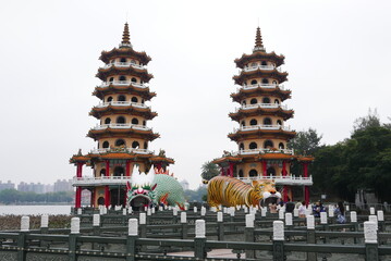 Dragon and Tiger Pagodas is About 700 meters to the south of the Spring and Autumn Pavilions are...