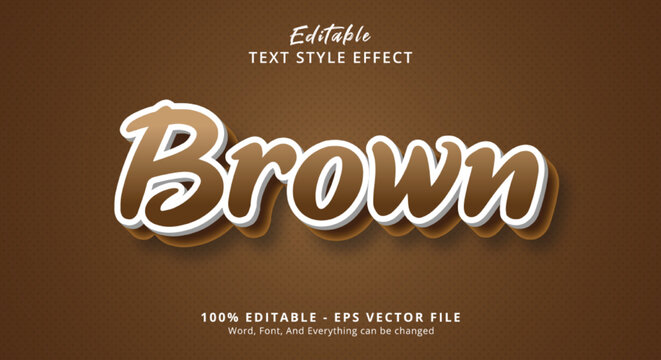 Brown Text Style Effect, Editable Text Effect