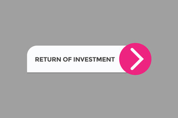 return of investment button vectors.sign label speech bubble return of investment
