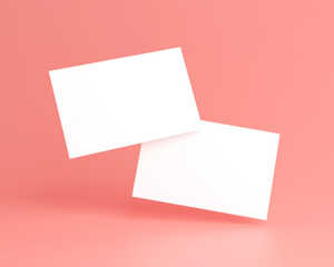 Obraz na płótnie Canvas Realistic Floating Business Branding cards template Mockup with shadow