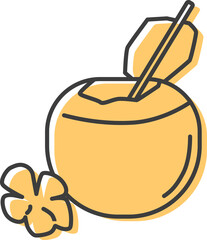 Coconut icon, Thailand flat icon.