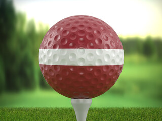 Golf ball Latvia flag