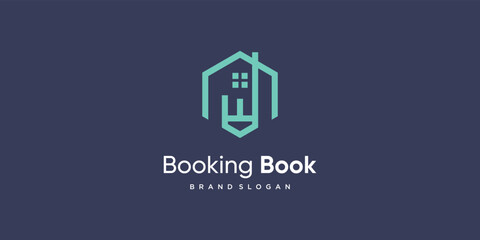 Booking book logo design with modern concept