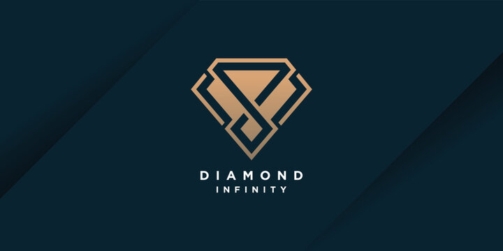 Diamond logo design with simple and creative concept