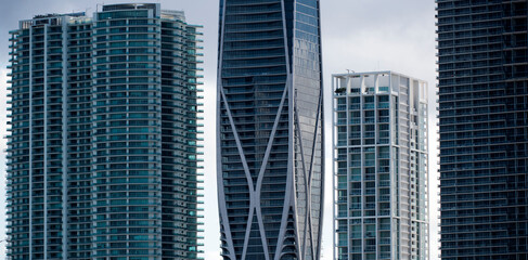 Miami downtown. Miami cityscapes. Skyscraper buildings in Miami.