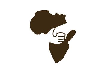 hand africa logo to symbolize about peace, love, give and happiness 