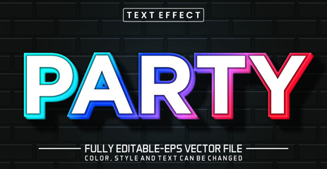 Party editable text effect - neon text style