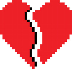 Pixel heart vector illustration. heart pixel art.	