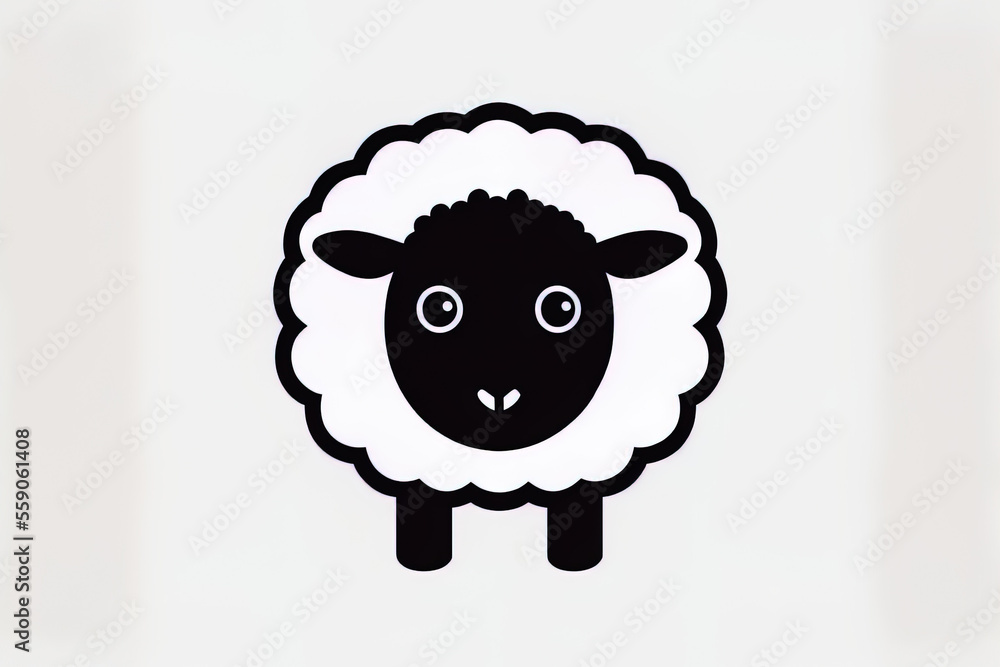 Poster sheep symbol for air view. sheep air view symbol is a simple drawing for web design, isolated on a w