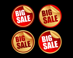 Big sale label or sticker for media promotion