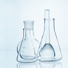 The glass bulb. Chemical flask. Chemical vessels. Glassware.