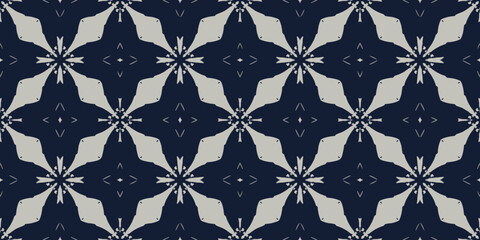 Fototapeta premium Abstract seamless patterns, geometric patterns, and batik patterns are designed for use in interior, wallpaper, fabric, curtain, carpet, clothing, Batik, satin, background, and Embroidery style.