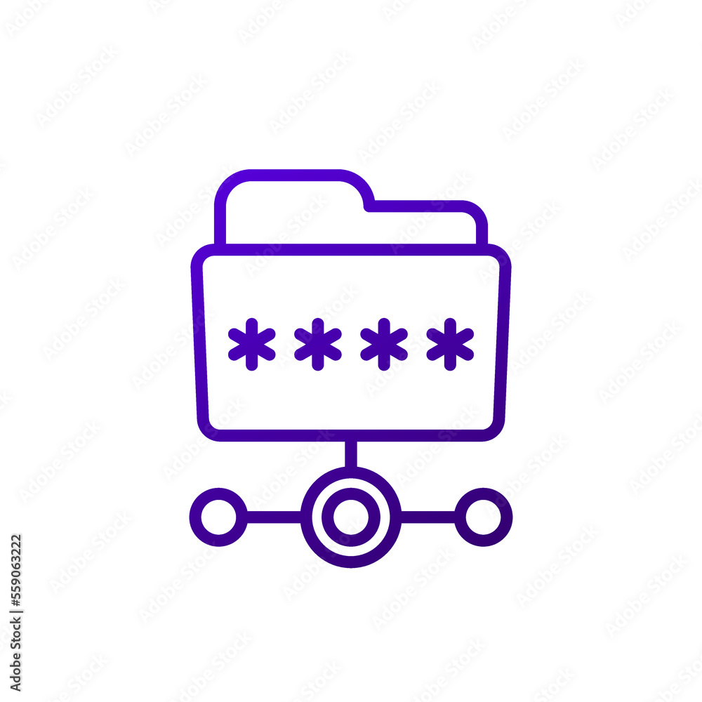 Poster folder with password line icon