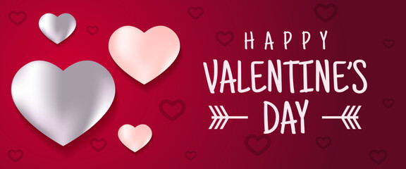 Happy valentine's day background vector, design of valentine day greeting or banner  