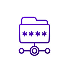 folder with password line icon