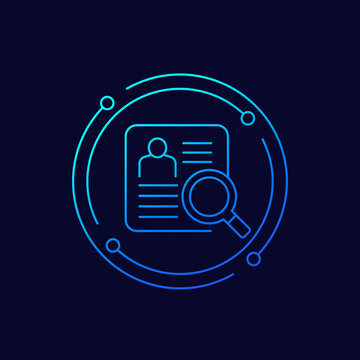 KYC icon, know your customer, linear vector