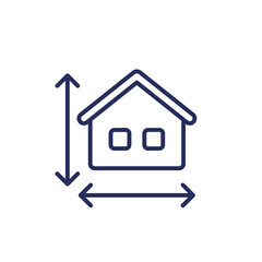 building size line icon with a house
