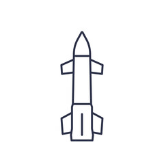 Ballistic missile line icon on white