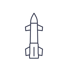 Ballistic missile line icon on white