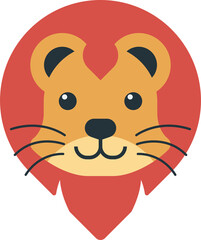 male lion illustration in minimal style