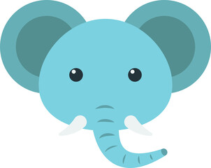 elephant face illustration in minimal style