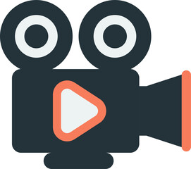 movie camera illustration in minimal style