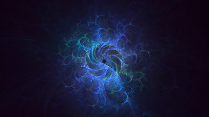 3D rendering abstract colorful fractal light background