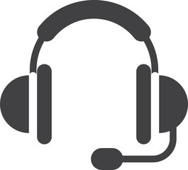 headphones with microphone illustration in minimal style