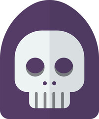 cute ghost and skull illustration in minimal style