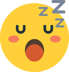 sleepy face emoji illustration in minimal style