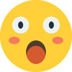 Fototapeta premium shocked face emoji illustration in minimal style