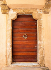 Griechenland, Monemvasia, Holztür in der Altstadt