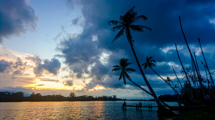 Holiday concept image with Scenery near beach  and vacation view in Terengganu.