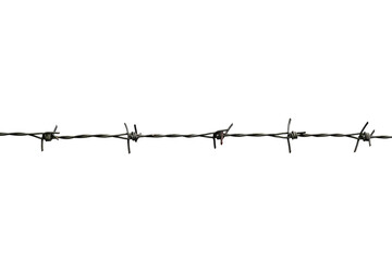 barbed wire isolated on white with clipping path