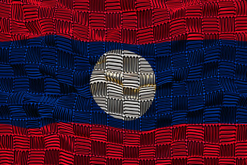 National flag of Laos. Background  with flag of Laos.