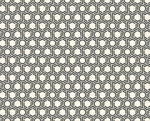 Seamless geometric pattern. Abstract modern endless texture with triangle and circle tiles. Vector background.