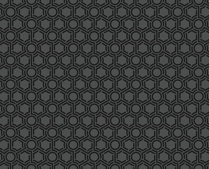 Seamless geometric pattern. Abstract modern endless texture with triangle and circle tiles. Vector background.