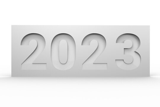 2023 Text Endorse on Plate on White Background