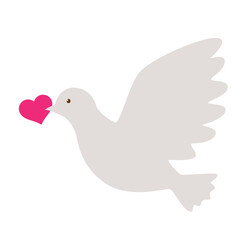 ハートを運ぶハト