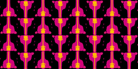 Fototapeta premium Abstract seamless patterns, geometric patterns, and batik patterns are designed for use in interior, wallpaper, fabric, curtain, carpet, clothing, Batik, satin, background, and Embroidery style.