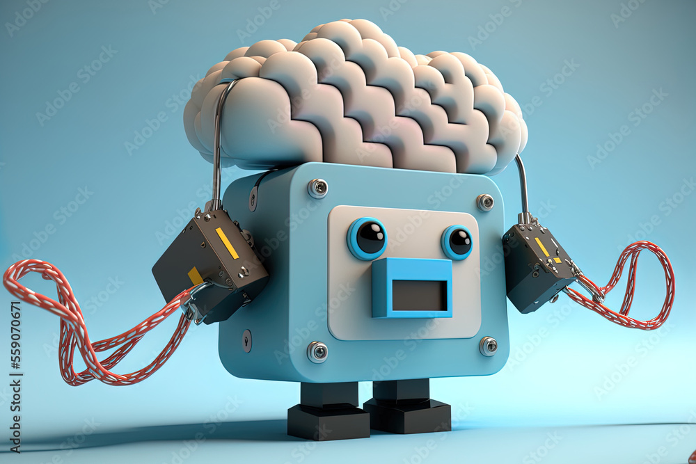 Poster cartoon cloud with connected network cables and security lock security concept 3d illustration. gene