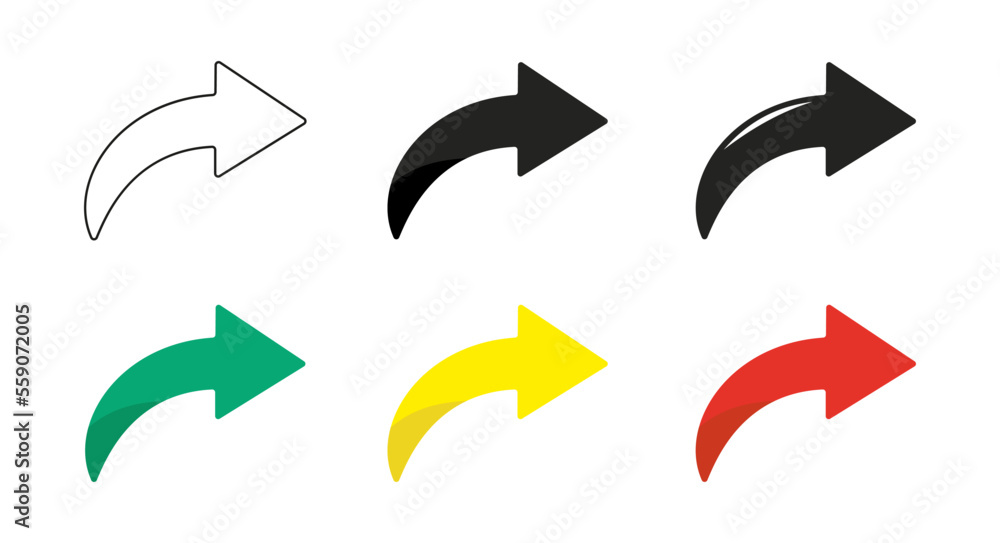 Poster arrows set. curved arrow icon vector set.